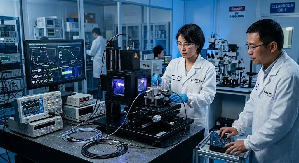 Sartec Photoelectronics flame detection engineer support and UV sensor testing